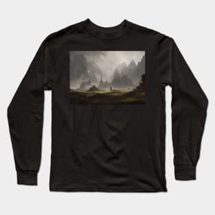 easy landscape, beautiful wall painting for living room incredible Long Sleeve T-Shirt